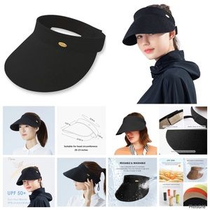 Oh Sunny black visor hat with case NWT